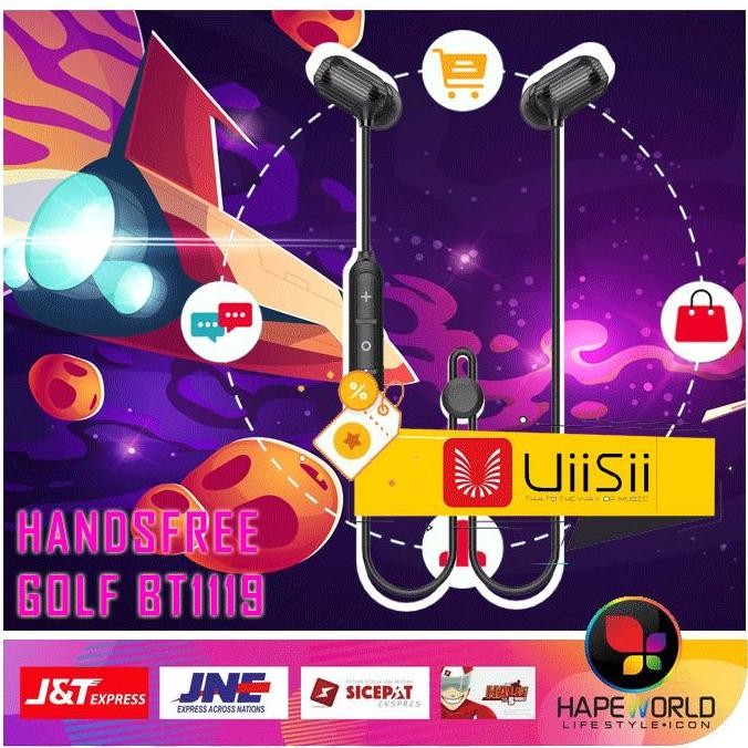 Headset Bluetooth Uiisii Bt119 Double Dynamics Waterproof New Stok