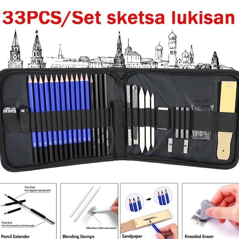 

RB 35PCS/Set Drawing Set / Sketch Kit / Art Drawing Kit / Sketsa Pensil Pisau Penghapus Dan Pensil Gambar Untuk Keperluan Sekolah Pencil Drawing Set