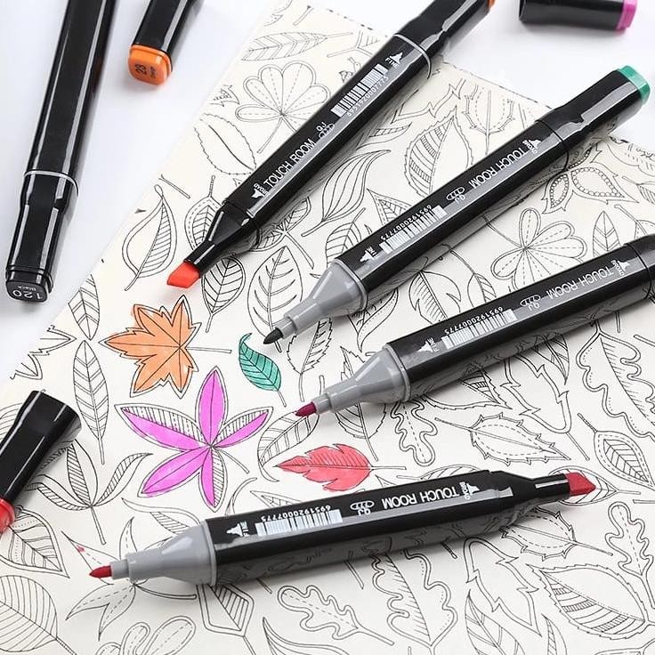 

RB WWEN Stabilo Spidol Warna Sketsa Umum Dua Sisi Kepala Tulis Luas Dan Halus Pena Pensil Double Headed General Touch Marker Pen Animation Set Markers Dual Side Fine Art Brush Twin Market Set 24Pcs, 48Pcs, 80Pcs All In One Multi Color