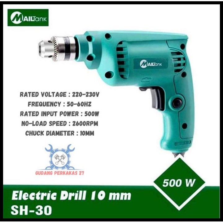 Mailtank Sh-30 Mesin Bor Besi Kayu 10 Mm Electric Drill Mailtank Sh30