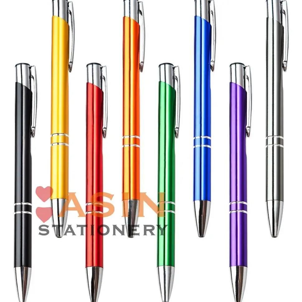 

20Pcs/Lot Customize Promotion Ballpoint Pen Metal Ball Pen Support Print Logo Advertising Wholesale Personalized Metal Pen