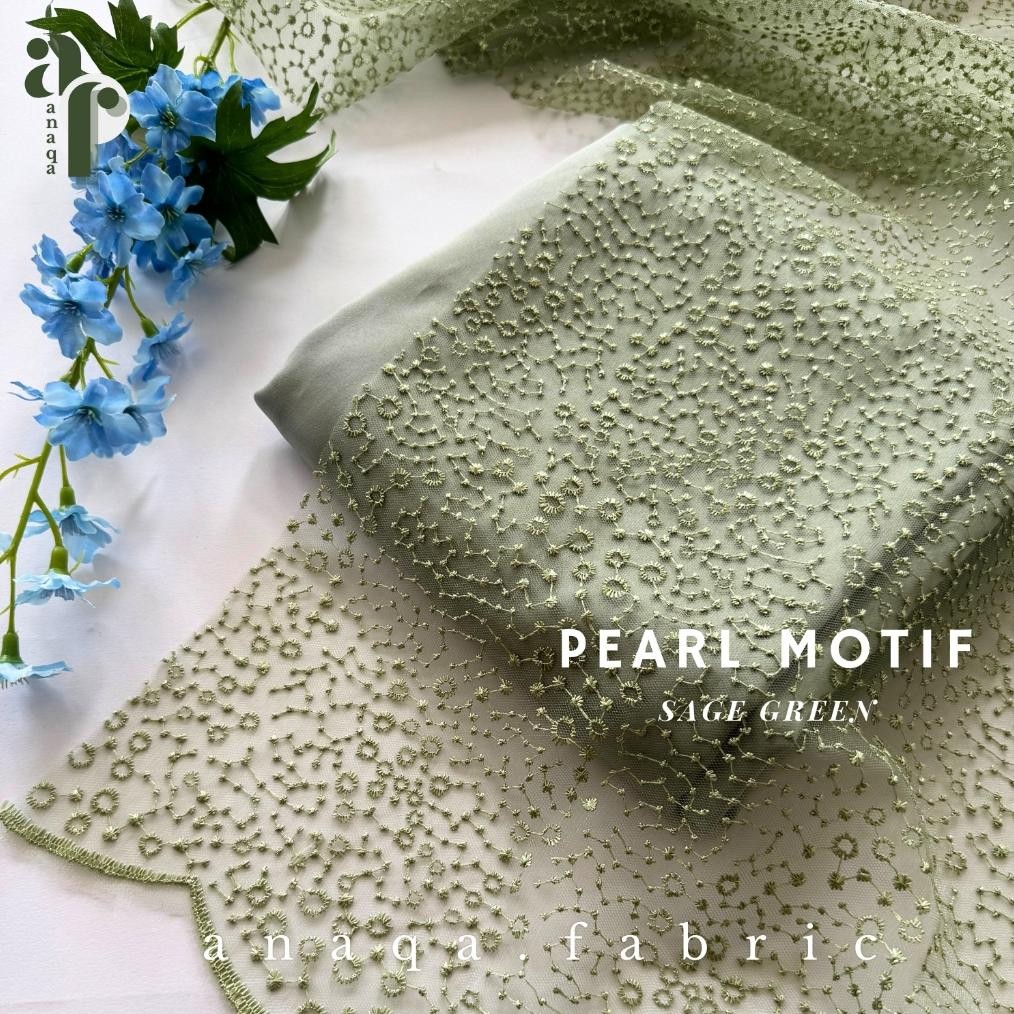 SY Meter Kain Brukat // Brokat Tile Prancis Bahan Kebaya PEARL Motif