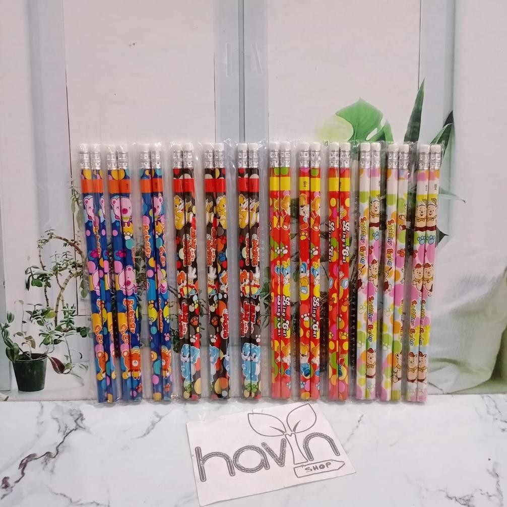

''Terlaris" (24Pc) Pensil Murah Fancy Pencil Renceng Lembaran Murah