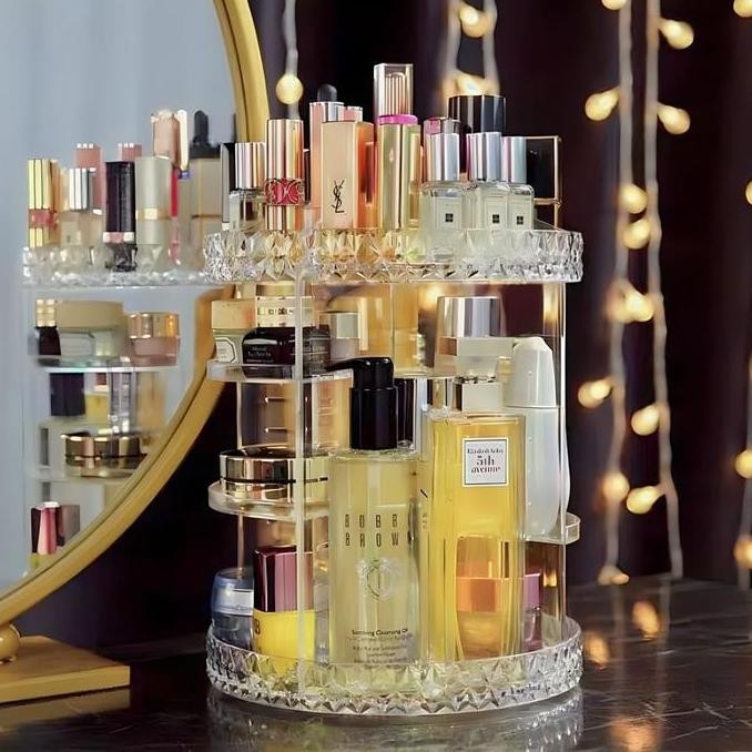 :::::::] RAK MAKE UP AKRILIK 360 / TEMPAT MAKE UP PUTAR / RAK KOSMETIK