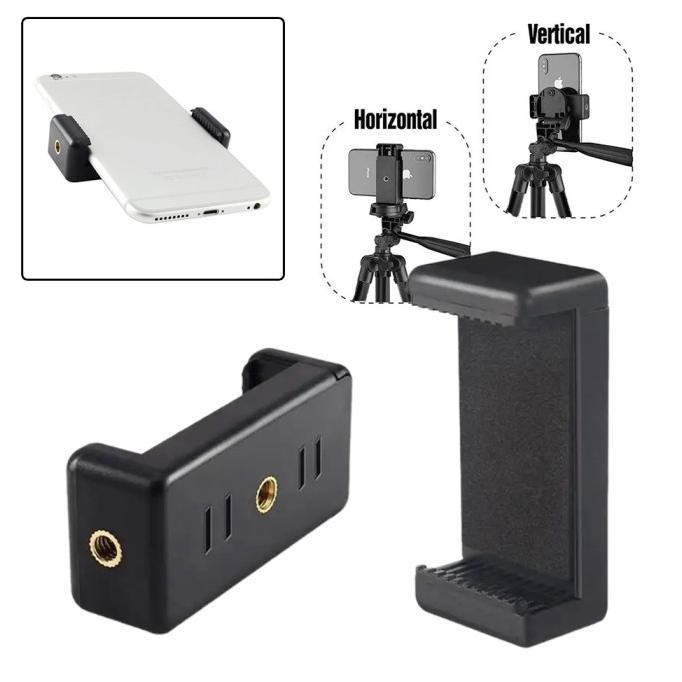 ~~~~~] Phone Holder U E Mount Clamp Penjepit Hp Handphone Size L untuk Tripod Dual Screw 1/4
