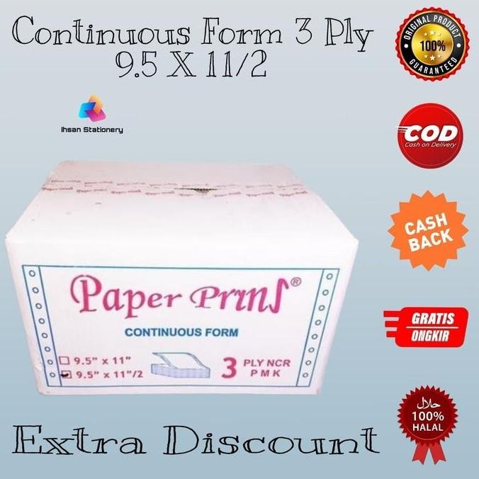 

TERLARIS - Continuous Form 3 ply 9,5 x 11/2 Paper Prins