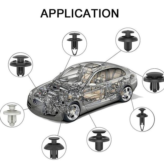 . 100Pcs Baut Rivet Mobil / Set Baut Rivet Mur Paku Plastik untuk Mobil Motor