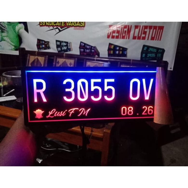 plat nomor led akrilik custom ( satu )