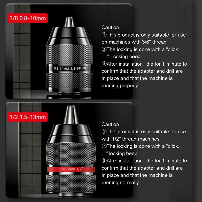 Keyless Drill Chuck Kepala Mesin Bor Tanpa Kunci 0.8 - 10 Mm Kepala Bor Chuck Drill Keyless Lock Sel