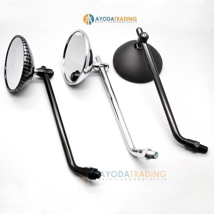 Spion Motor Retro Bulat Panjang Pendek