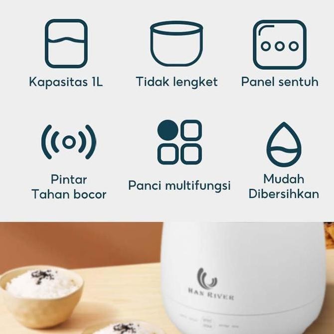 [COD]HAN RIVER Magic com mini Rice Cooker Mini/Penanak nasi 300watt round rice cooker Peralatan
