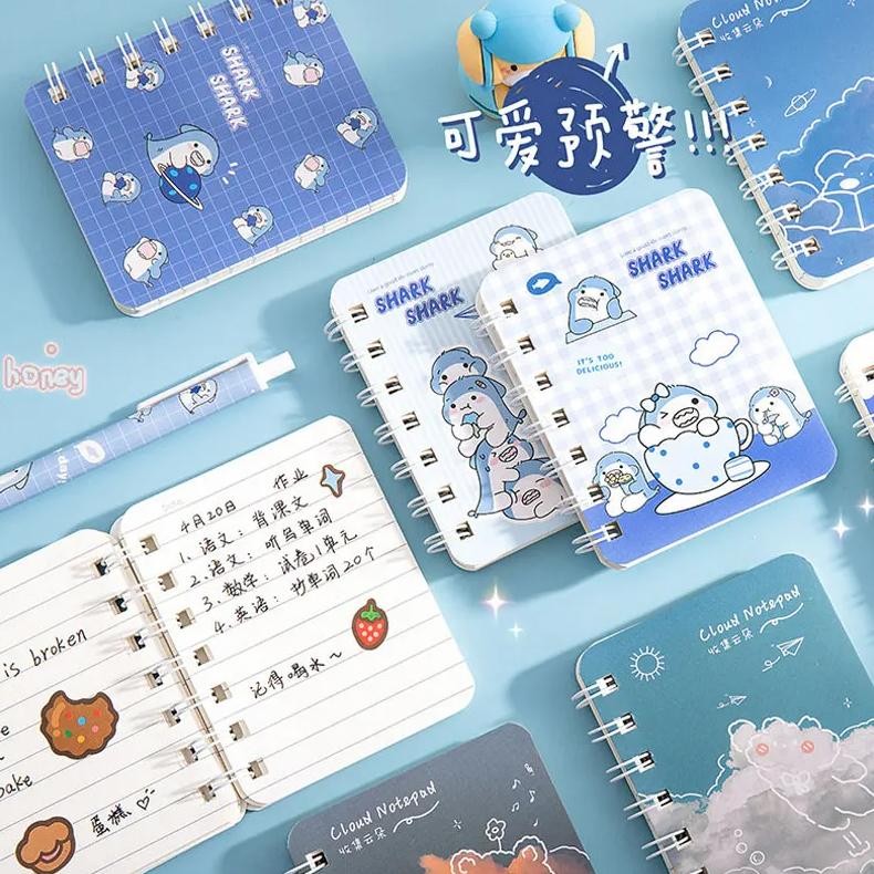 

1/2/3 Random Kawaii Books Set A7 Small Notepad Coil Notebook 80 Sheets Cute Korean Stationery School Supplies For Students