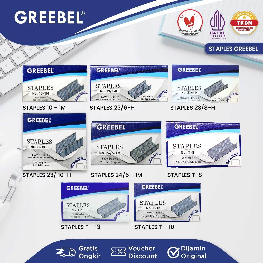 

GREEBEL Isi Stapler / Isi Stapler / Isi Jepretan / Isi Necis Stapler Hekter / Refill Stapler ATK Office