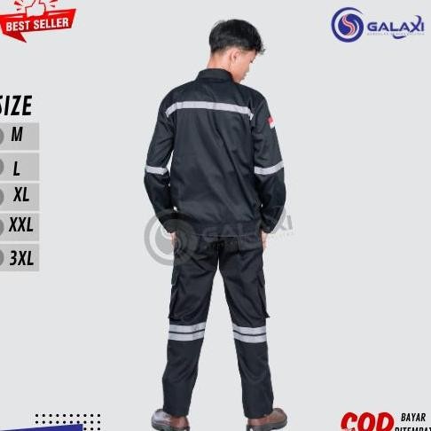 . WEARPACK ATASAN / KEMEJA SAFETY ( HITAM polos )