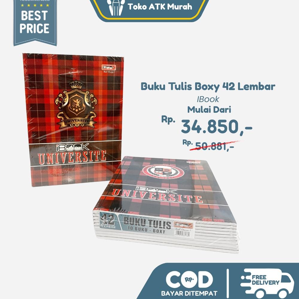 

READY STOCK Buku Tulis Boxy 42 Lembar iBook - Buku Tulis Sekolah Ukuran BigBoss (1 Pak isi 10 Lembar)