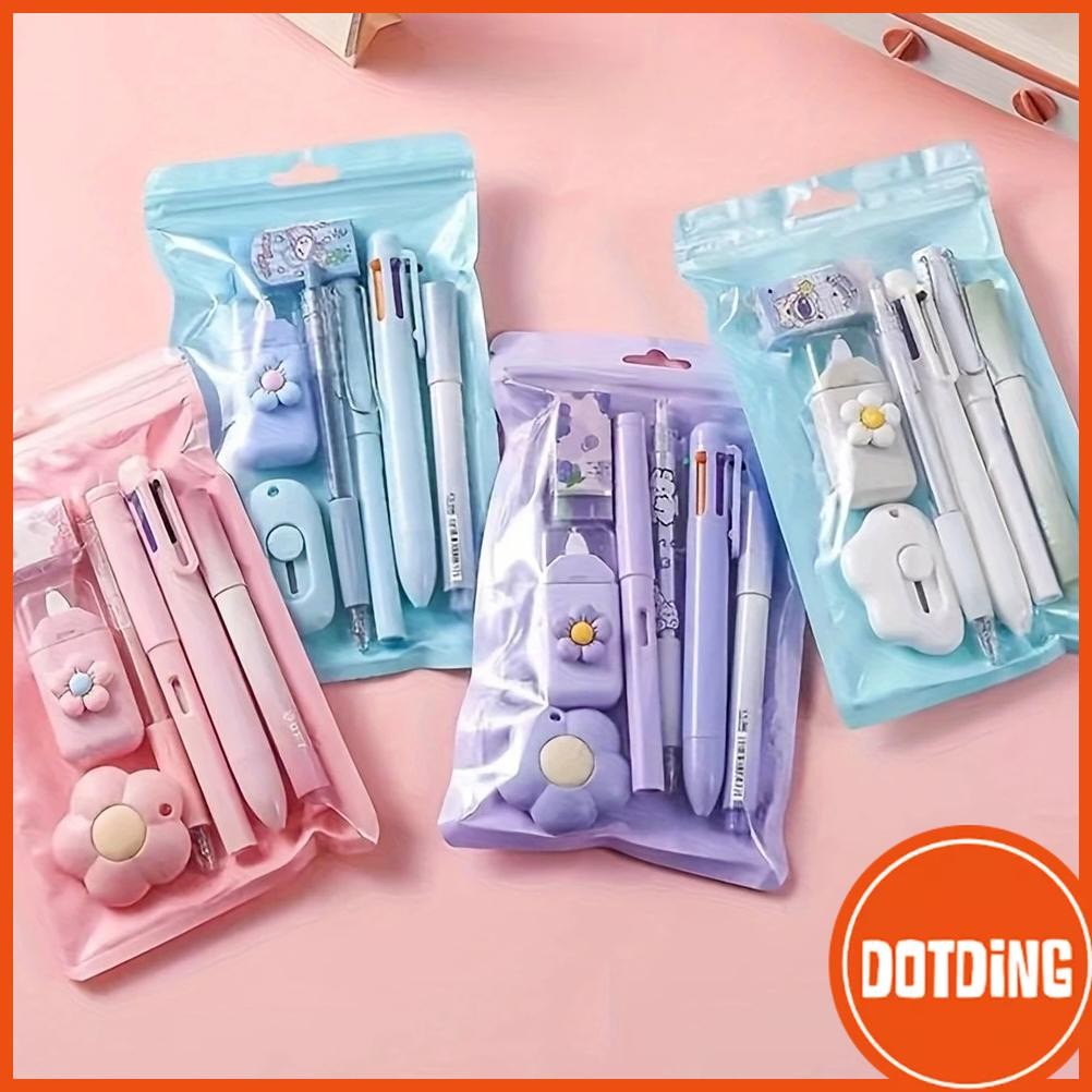 

READY STOK [COD] Set 7-Piece-Set Set Alat Tulis Kawaii Paket Hadiah Perlengkapan Sekolah Lucu Berbagai Macam Alat Tulis, Bahan Plastik Tahan Lama Siap kirim