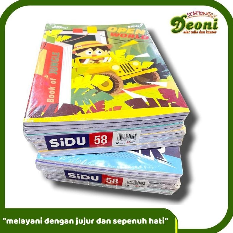 

READY STOCK SIDU Buku Tulis 58 Lembar (1 Pack/ 10 Buku) Tema Random