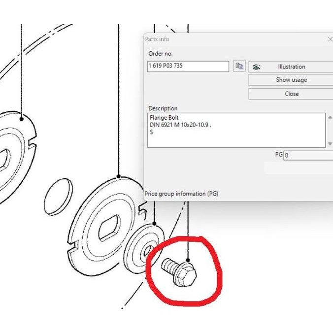 =====] Bosch GCO 2000 - Baut Penjepit Mata Gerinda Duduk Bosch (1619P03735)
