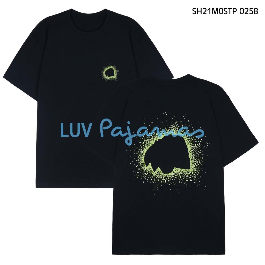 LUV Pajamas T-Shirt Pria Kaos Hitam Lengan Pendek / SH21M0STP 0258