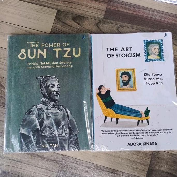 BRG BARU PAKET 2 BUKU MOTIVASI THE ART STOICISM + THE POWER SUNTZU HIJAU Psychology