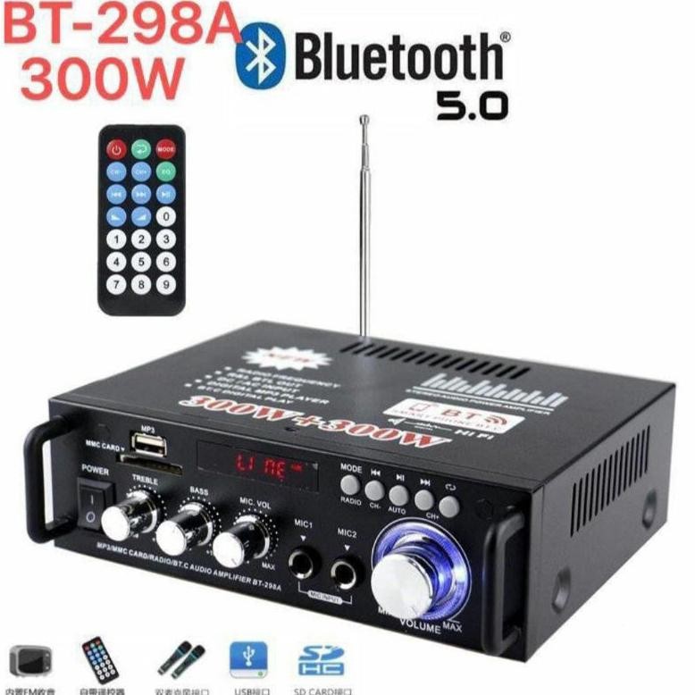 AMPLIFIER MINI EQ AUDIO AMPLIFIER FM RADIO BT-298A BLUETOOTH
