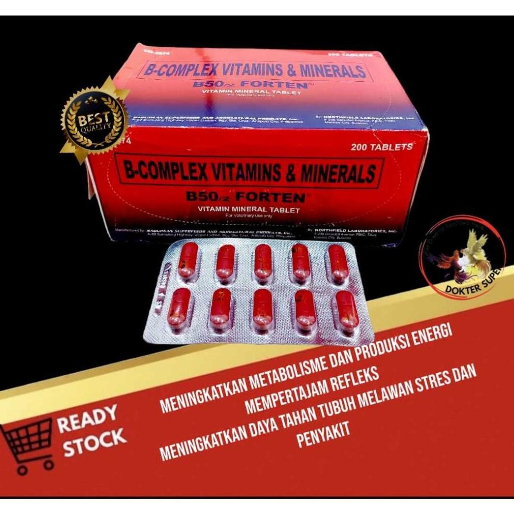 Terlaris B50 FORTEN-Tablet B Complex Vitamin dan Mineral Ayam Terbaru