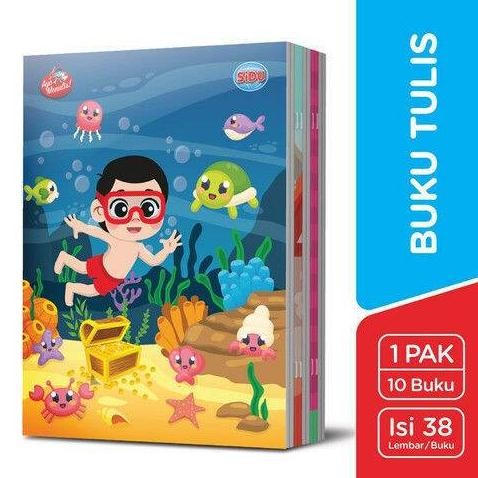 

Buku Tulis Sinar Dunia 38 Lembar (SIDU) Ukuran Qwarto Cover Random - pack (10 buku)