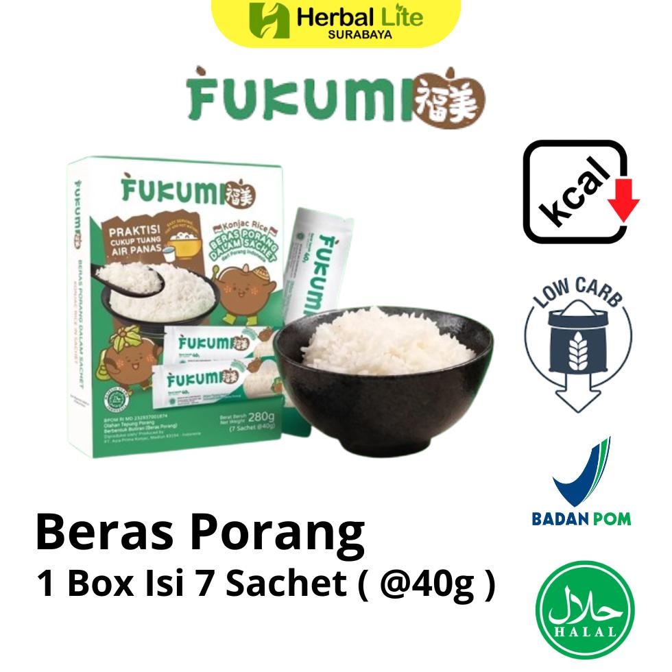 

Beras Porang Box isi 7 Sachet Fukumi Konjac Rice / Shirataki Beras Instan