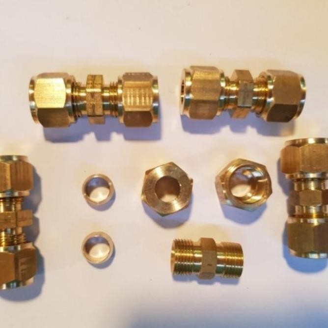Union Connector Kuningan Untuk Pipa Tubing Tembaga 10Mm10Mm Forsale