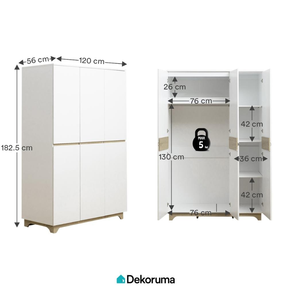 Dekoruma Lemari Pakaian 3 Pintu / Wardrobe  - Cubic LUNA MILANO LP 3P