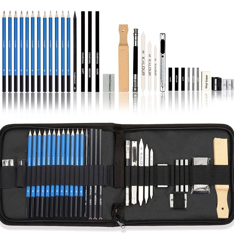 

33PCS/Set Pensil Pisau Penghapus Dan Pensil Gambar untuk Keperluan Sekolah Pencil Set