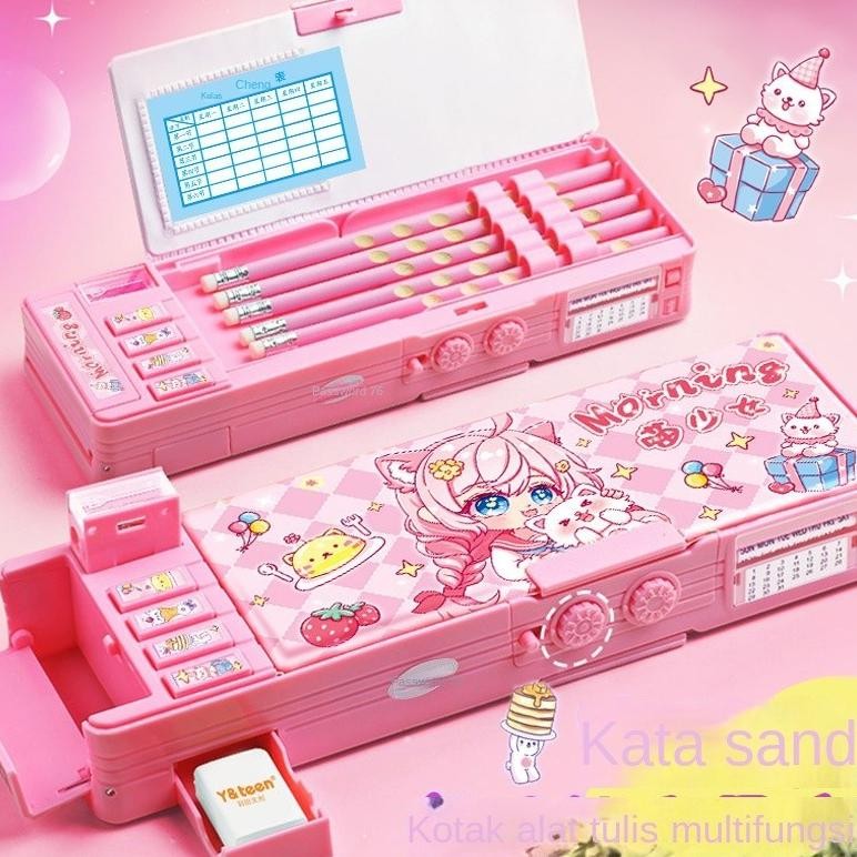 

Kotak alat tulis gadis Kotak pensil kata sandi multi-fungsi wanita yang cocok untuk siswa kelas 1-3 TK