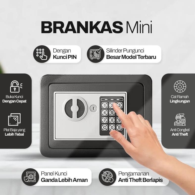 

TERLARIS Brankas Mini Brangkas Uang Dan Emas Full Plat Besi Brangkas Kecil Multicolor Siap kirim