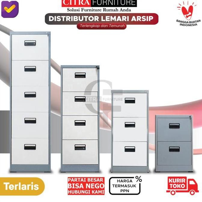 

DISKON Filling Cabinet 4 Laci Drawer Besi | 2 Laci | 3 Laci | 5 Laci Kabinet