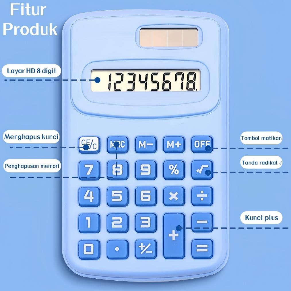 

Desain Elegan Kalkulator Mini 8 Digit, Ukuran Saku, Warna-Warna Lucu