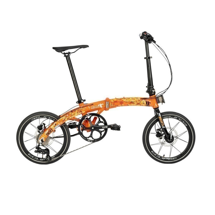Element Sepeda Camp Folding Bike Snoke 10 Speed Jakarta Edition 16" - Orange