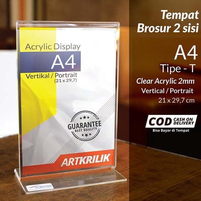 

HARGA DISKON TEMPAT BROSUR / TENT HOLDER / TENT CARD AKRILIK DISPLAY 2 SISI A4