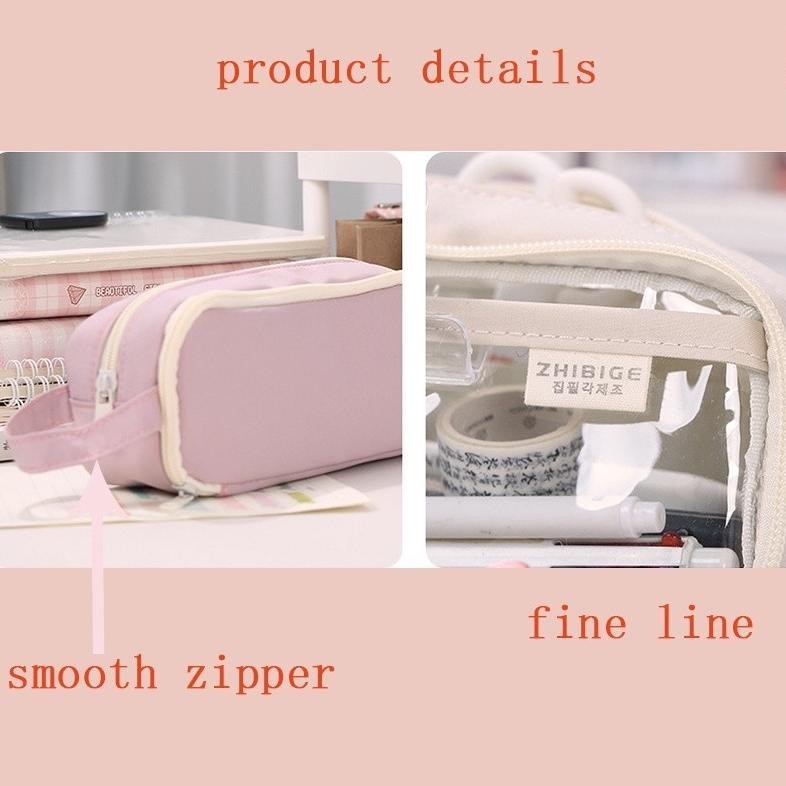 

Satisfaction Ins Pencil Case Large Capacity Pencil Case Simple Japanese Stationery Storage Bag School Office Supplies