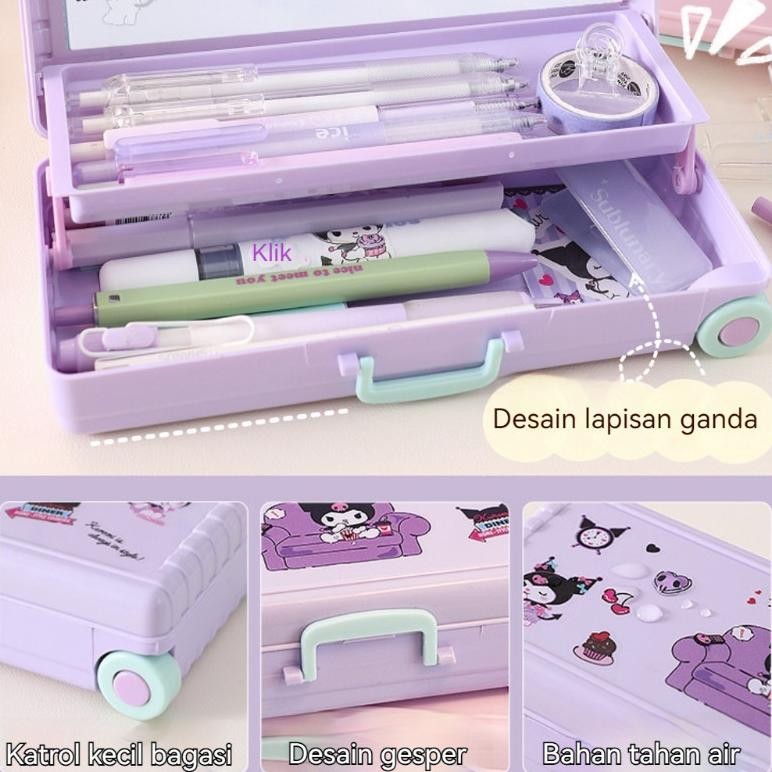

Premium CodKotak Alat Tulis Berbentuk Kotak Troli Lucu Dengan Stiker Sanrio Lapisan Ganda Kotak Pensil Plastik Kapasitas Besar Hadiah Alat Tulis Siswa