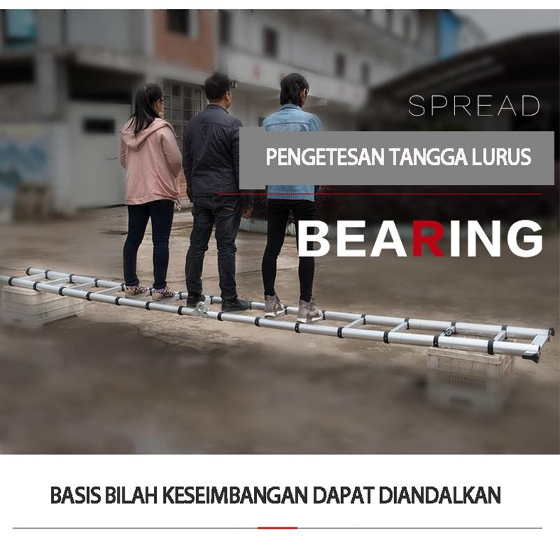 3.7Meter/4.7Meter/5.8Meter Tangga Lipat Paduan Aluminium Teleskopik Tangga Teleskopik Multifungsi 5.