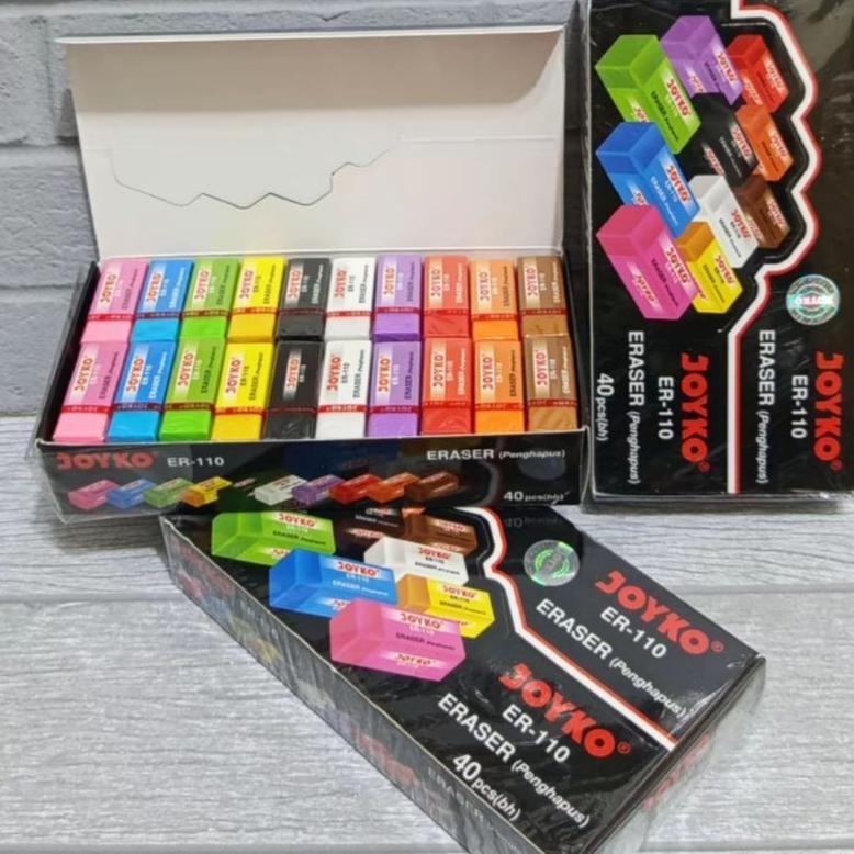 

Special Promo 10Pcs Penghapus Pensil Joyko Kecil#Warna Hitam, Putih, Dan Multi Warna