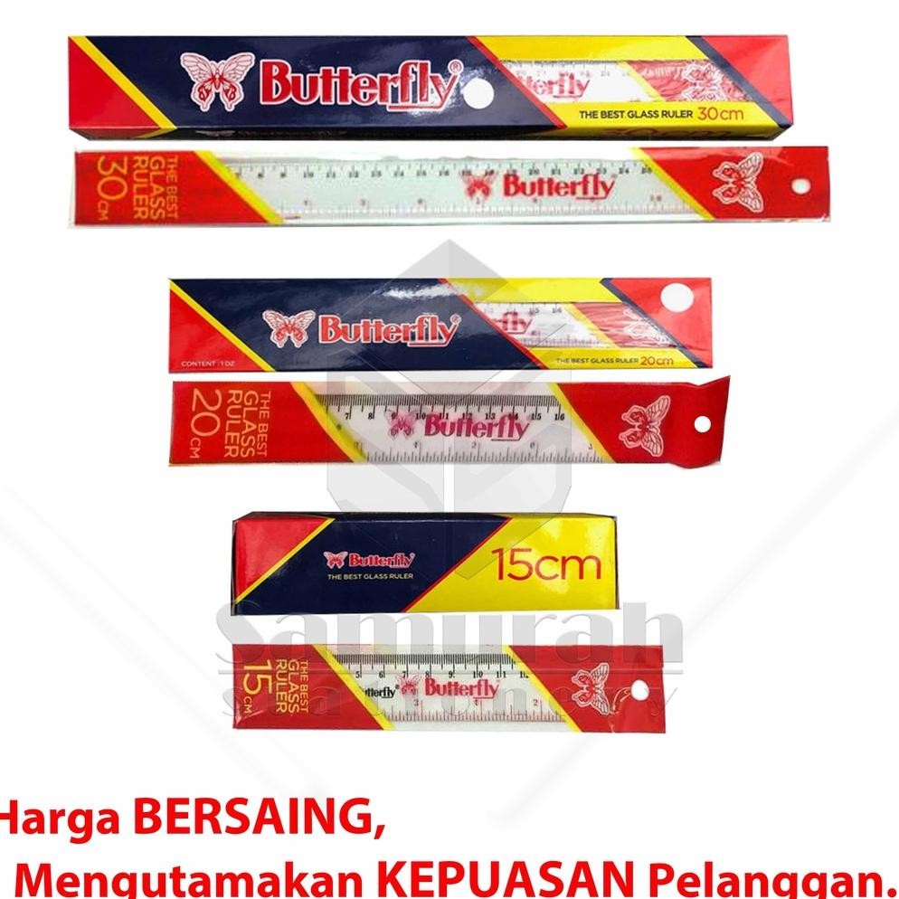 

Inovatif Penggaris Plastik Buterfly 30 Cm Per Lusin / Mika Glass Ruller Butterfly / Alat Ukur Panjang 30 Centimeter 1 Pak