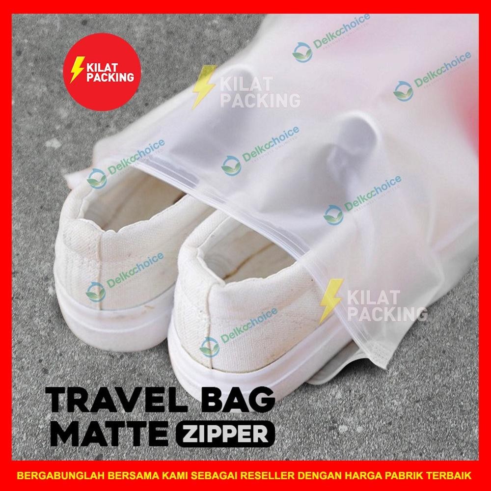 Matte Zipper Storage Bag Size Landscape / Organizer Bag Tempat Penyimpanan / Travel Pouch Serbaguna 