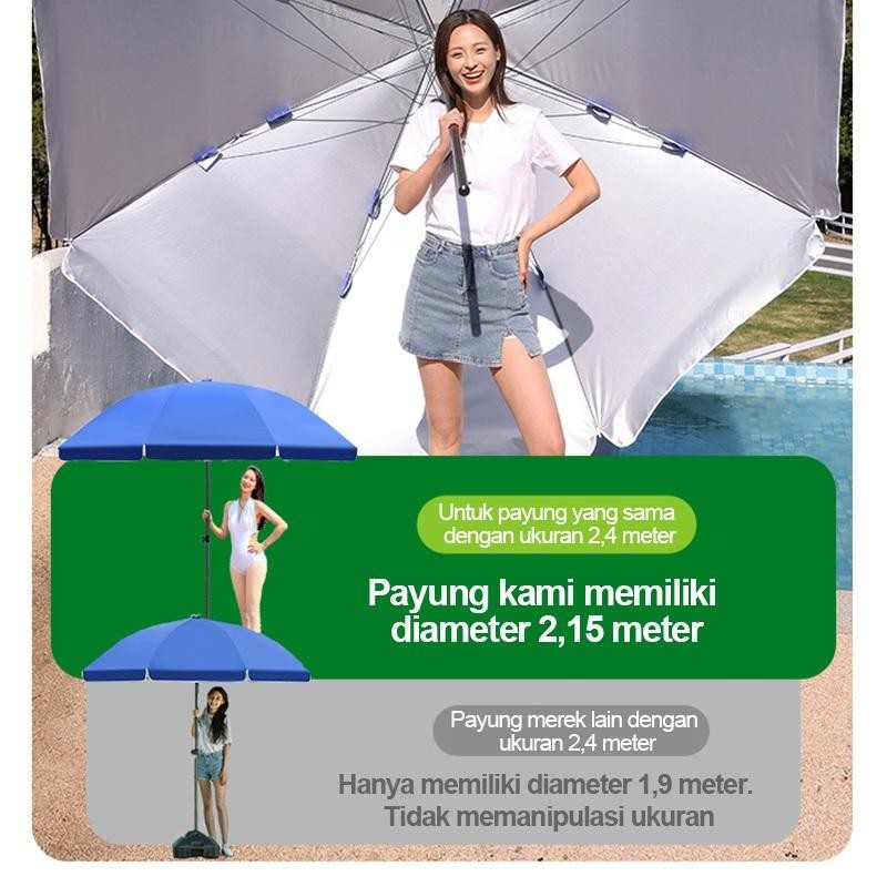 Payung Jualan 200 Cm/ Payung Tenda Jumbo 220 Cm Uv/Payung Jualan Lapak Dagang Cafe/Pantai Event Pant