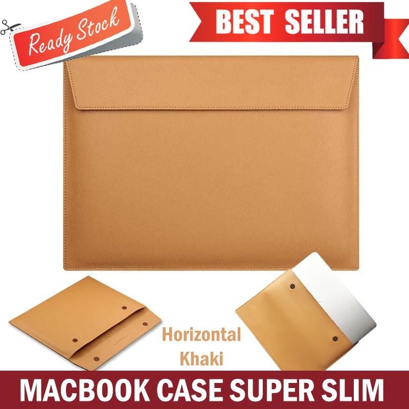 Sleeve Case Macbook Pro Retina 13 Inch Sarung Tas Pelindung Laptop Kulit Polos Vertikal Horizontal
