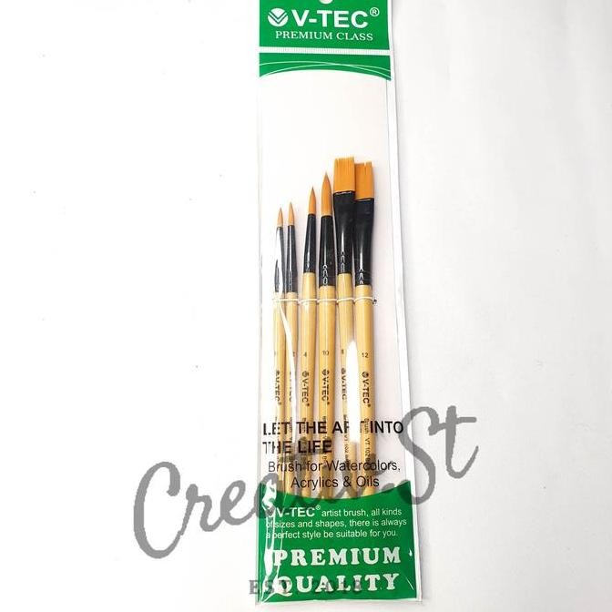

Big Sale !!! V-Tec Kuas Lukis Set Cat Akrilik Minyak Air Paint Brush Acrylic Round Flat Stationery