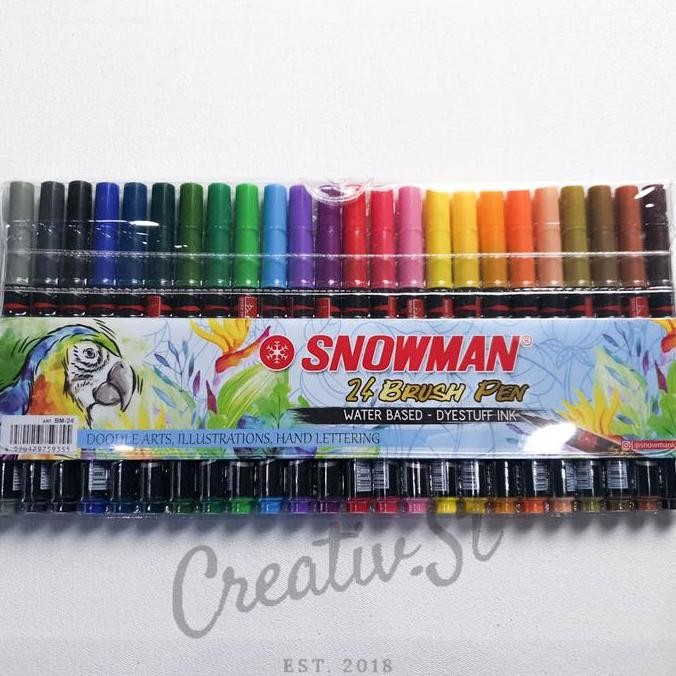 

Hot Promo !!! Snowman Brush Pen Brushpen Spidol Kaligrafi Bm-1 Set 6 12 24 + Plastik