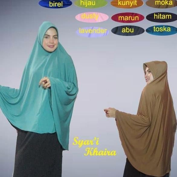 Promo Sale  Hijab Instan Khimar Pashmina Syar I Jilbab Syar I Khaira Jumbo Ready