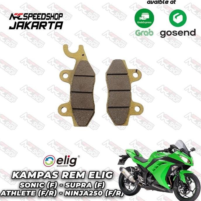 Kampas Rem Elig Depan Belakang Kawasaki Ninja 250 Fi Kampas Elig - Asli
