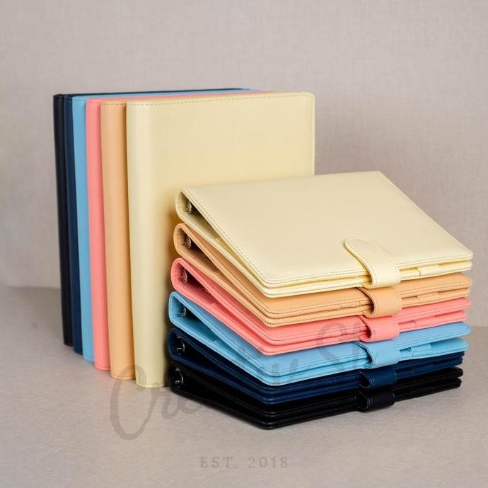 

Spot Barang !!! [Tulis Id] Premium Leather Binder A5 B5 Binder Kuliah Loose Leaf Agenda Eksklusif Polos 20 Ring 26 Ring